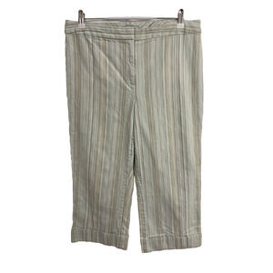 Villager Liz Claiborne Women's 12 Stretch Capri‎ Pants Mint Tan Travel Resort